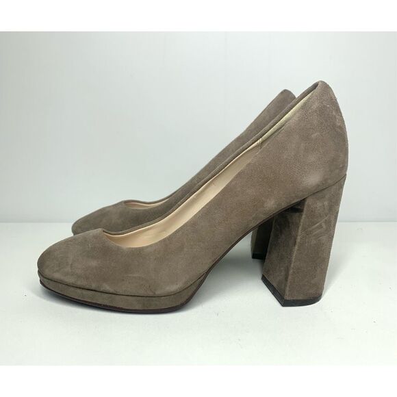 Cole Haan Renner Grand Pumps Heels Suede Leather Block Heel Morel Women 6.5 - Picture 4 of 9